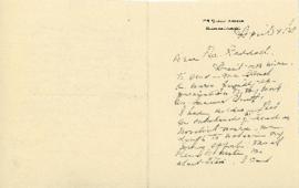 Correspondence between Thomas Head Raddall and Laura P. Carter