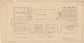 Technical drawing of the ground floor plan of a Dalhousie arts building
