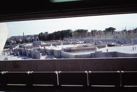 Photograph of the Olympic village from inside the stadium