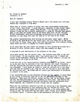 Correspondence between Thomas Head Raddall and A. H. McLeod