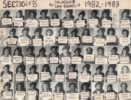 Photographic collage of section B of the Dalhousie Law School class of 1982-1983