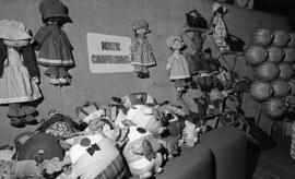 Photograph of a display of toys at a craft market
