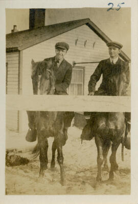 Photograph of Baillie Stephenson and Sidney White on horseback on Sable Island
