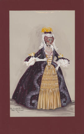 Costume design for Mrs. Malaprop
