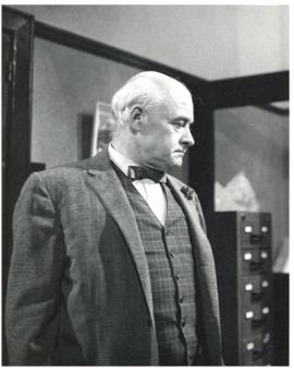Photograph of "Senator Quarrender" (Charles Palmer) in the CBC production