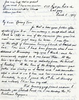 Correspondence between Thomas Head Raddall and W. E. Firmstone Enclosed picture filed in Photogra...