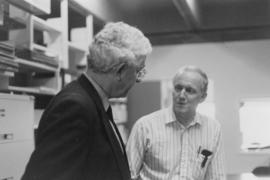 Photograph of Charles Armour and an unidentified man in the University Archives