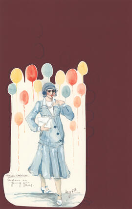 Costume design for Gustave as a young girl thief