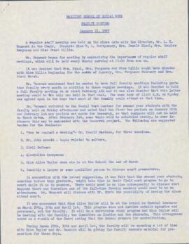 Faculty meeting minutes 1957