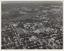 Aerial photograph of Dalhousie University Campus and the Northwest Arm