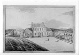Photograph of a sketch of Dalhousie College, located at Grand Parade