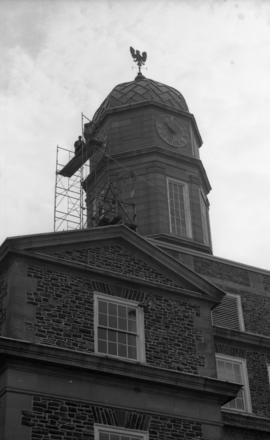Photograph of the Henry Hicks Academic Administration Building clock tower