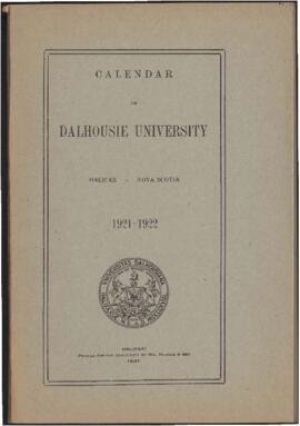 Calendar of Dalhousie University, Halifax, Nova Scotia : 1921-1922