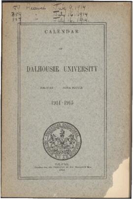 Calendar of Dalhousie University, Halifax, Nova Scotia : 1914-1915