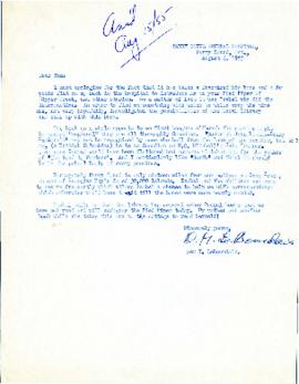Correspondence between Thomas Head Raddall and D. M. LeBourdais