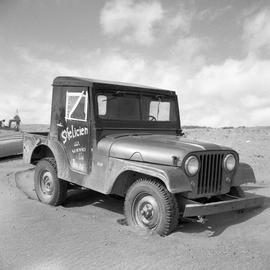 Photograph of a Jeep belonging to the St. Felicien Air Serivce in northern Quebec