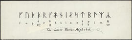 Unpublished drawing by Thomas Hayward : Later runic alphabet