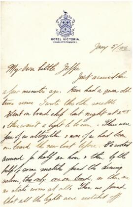 Letter from Captain Graham Roome to Annie Belle Hollett sent from Charlottetown, Prince Edward Is...