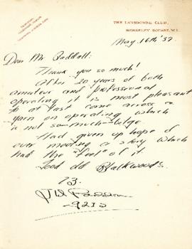 Correspondence between Thomas Head Raddall and J. W. Raddon