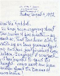 Correspondence between Thomas Head Raddall and Mrs. B. D. L. Johnson