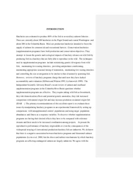 Hatchery experiments : [draft manuscript]