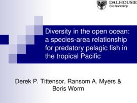 Diversity in the open ocean: a species-area relationship for predatory pelagic fish in the tropic...
