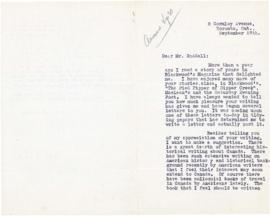 Correspondence between Thomas Head Raddall and Patricia Patton