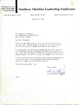 Letter from Martin Luther King, Jr. to Roscoe Fillmore