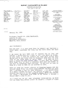 Ronald St. John Macdonald's correspondence with Bing Ho