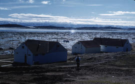 Photograph of three buildings in Frobisher Bay, Northwest Territories