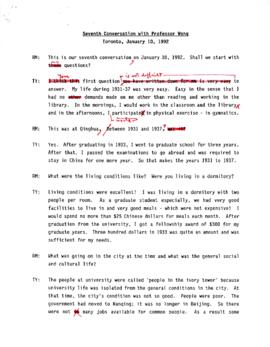 Transcript of Ronald St. John Macdonald's Eighth Conversation with Professor Wang Tieya : [draft ...