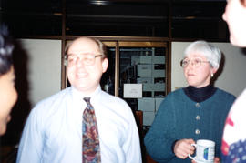 Photograph of Bill Slauenwhite and Bonnie Best Flemming in the Killam Library staff lounge