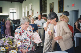 Photograph of Patricia Lutley and Gwyn Pace at Patricia's retirement party