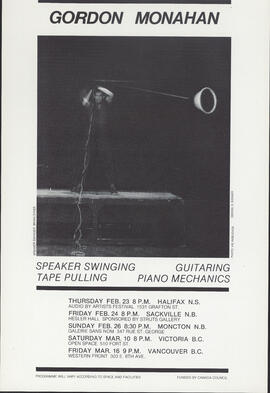 Gordon Monahan : speaker swinging, guitaring, tape pulling, piano mechanics