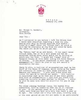 Correspondence between Thomas Head Raddall and Senator Donald Smith