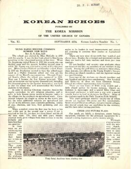 Korean Echoes : published by the Korean Mission