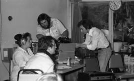 Photograph taken at a CBC radio broadcast on the ground floor of the Dalhousie Student Union