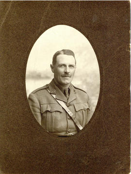 Portrait of Major T.H. Raddall, Sr. in uniform for the 8th Battalion C.E.F.