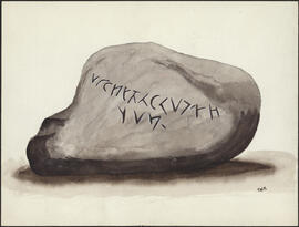 Illustration facing page 103 of the first edition of the Markland Sagas : Runic/Bayview Stones