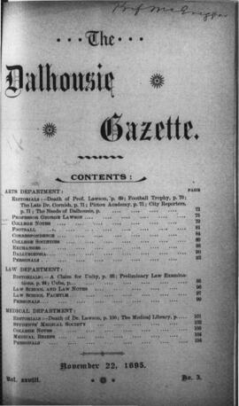 The Dalhousie Gazette, Volume 28, Issue 3