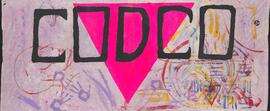 CODCO pink triangle pride banner