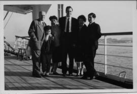 Photograph of Klaus Pringsheim and others on a boat