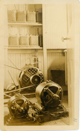 Photograph of engine components inside the Sable Island Main Station