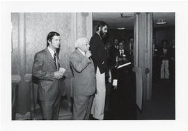 Photograph of Stewart McInnes, Henry Hicks, and Michael Ellis at the Dalplex Campaign kick-off re...