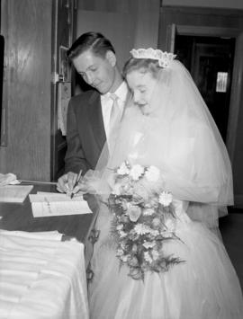 Photograph of Mr. & Mrs. Wright at their wedding