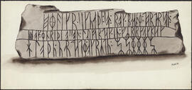 Unpublished drawing by Thomas Hayward : Runic stone