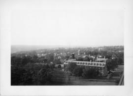 Photograph taken from a building overlooking King's College