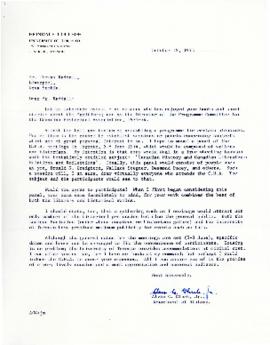 Correspondence between Thomas Head Raddall and Alvin C. Gluek