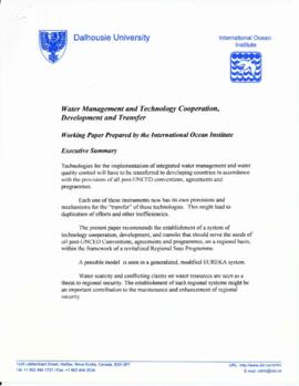Water management and technology cooperation, development and transfer by Elisabeth Mann Borgese