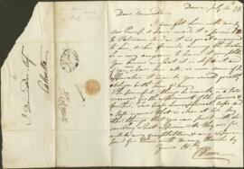 A letter from R. Hume to James Dinwiddie